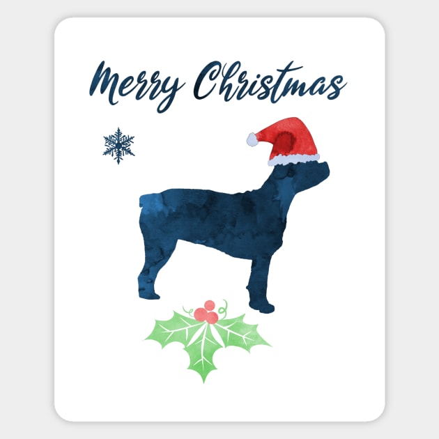 Christmas Dog - Boston Terrier Sticker by TheJollyMarten